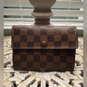 Sale ~ Louis Vuitton Damier Ebene Porte Tresor Etui Papier Wallet - Authentic